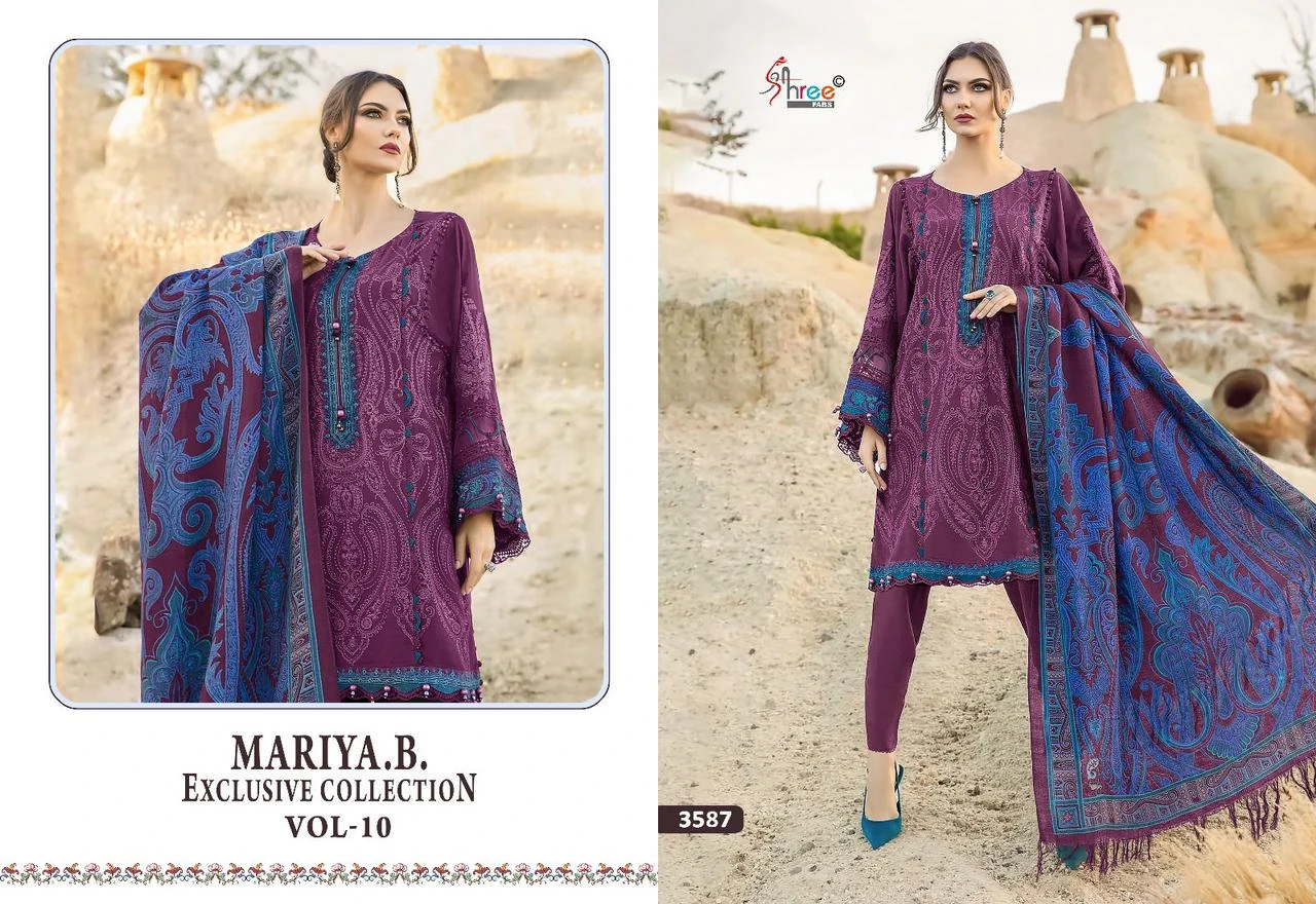 Shree Fab Mariab Exclusive Collection Vol 10 Pure Rayon Cotton Wholesale Pakistani Salwar Suit Catalog — Wholesale Salwar Suits, Shree Fabs wholesale from Surat - Gallery Image 4